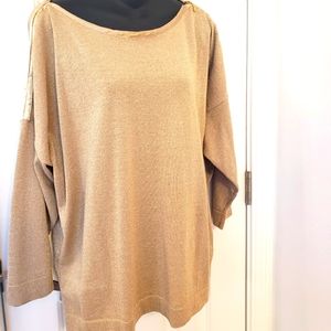 Gorgeous sparkly gold charter club light weight sweater. zipper shoulder